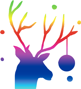 Colour Rainbow Christmas Stag
