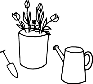 Watering Can & Flowers