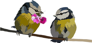 Blue Tits In Love