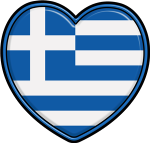 Greece Flag Heart