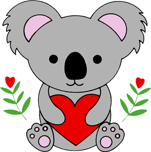 Koala Holding Heart