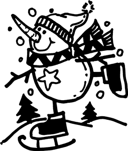 Ice Skating Snowman