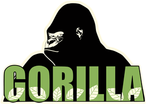 Gorilla With Text And Leaves