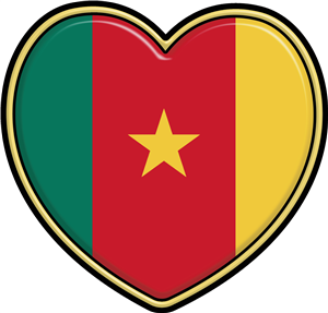 Cameroon Flag Heart