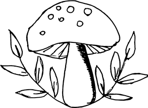 Mushroom & Leaves