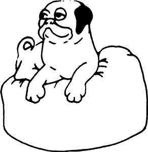 Pug On A Bean Bag