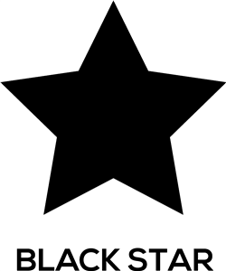 Black Star Text with Star icon