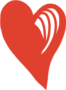 Red and white heart. 