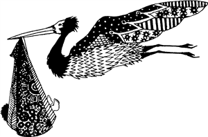 Stork With Baby