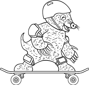 Skateboarding Mole