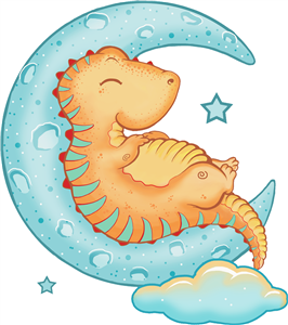 Sleeping Dinosaur On Moon