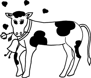 Cow With Rose