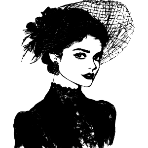 Vintage Fashion Model Portrait