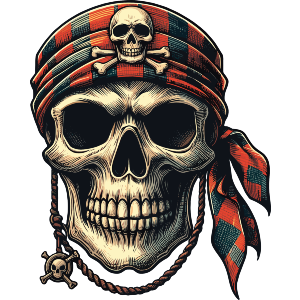 Pirate Skull With Bandana