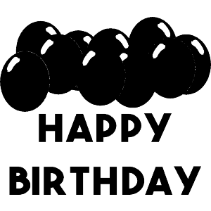 Black Birthday Balloons