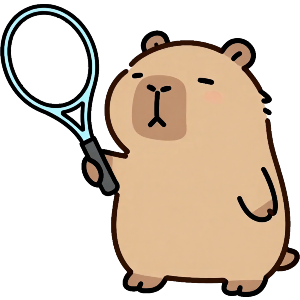 Capybara & Tennis Racket