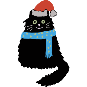 Happy Christmas Black Cat