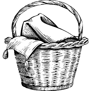 Wicker Basket with Picnic Blanket