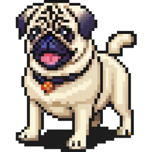 Happy Pixel Art Pug