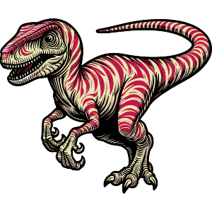 Velociraptor With Pink Stripes