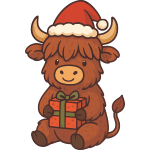 Festive Highland Cow