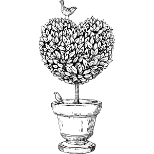 Vintage Heart Shaped Topiary