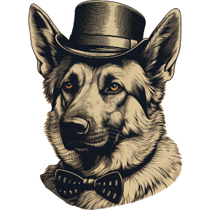 German Shepherd with Top Hat
