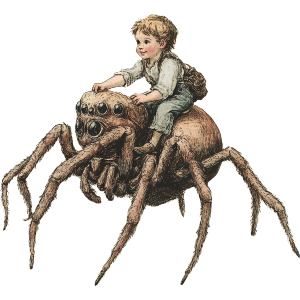 Boy Riding a Spider