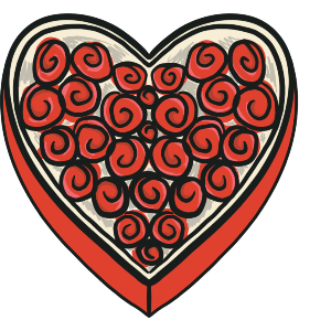 Heart box of roses