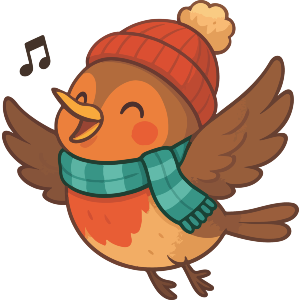 Festive Singing Robin