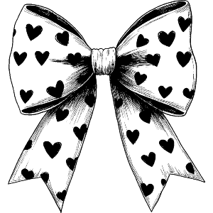 Coquette Bow with Hearts