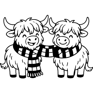 Winter Highland Cows