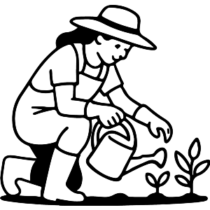 Woman Gardening Her Plants
