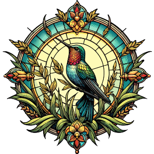 Hummingbird Stained Glass Window