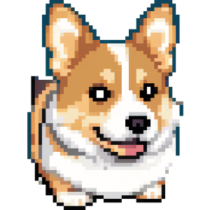 Pixel Art Corgi Dog