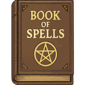 Book Of Spells With A Pentagram Symbol