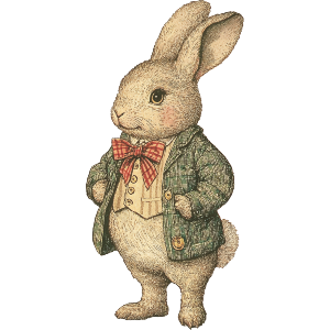 Vintage Bunny Wearing Coat