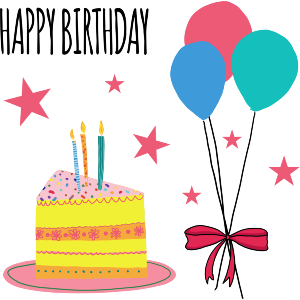 Birthday Cake And Balloons