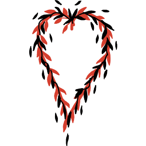Red And Black Heart Wreath