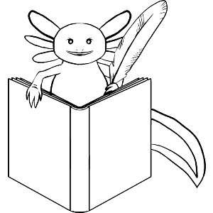Axolotl Writing Line Art