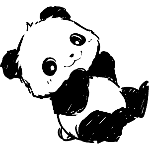 Sketchy Cute Panda Sitting 