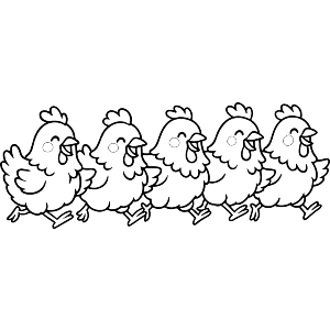 Happy Running Chickens