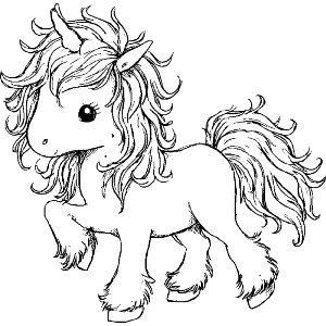 Cute Unicorn Side View