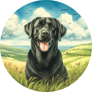 Happy Black Labrador