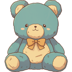 Blue Teddy Bear Sitting