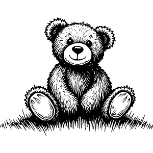 Teddy Bear Sitting on Grass