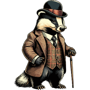 Badger With Walking Cane