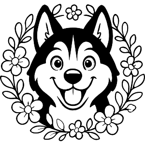 Husky Floral Wreath