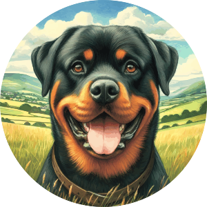 Happy Rottweiler Portrait