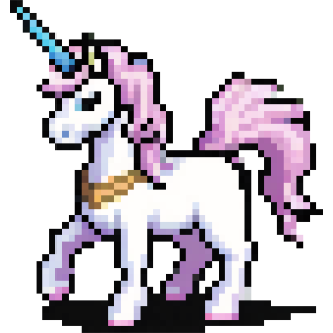 Pixel Art Pink Unicorn